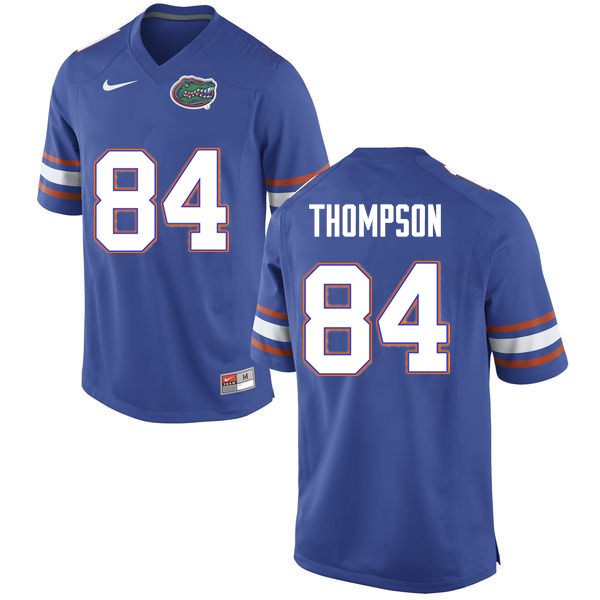 Men's NCAA Florida Gators Trey Thompson #84 Stitched Authentic Nike Blue College Football Jersey OBD6765LD